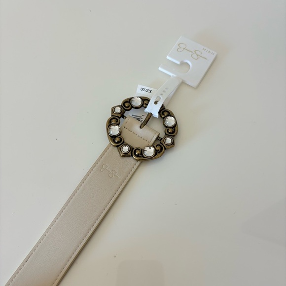 NWT Jessica Simpson Elegant Cream Belt with Gold Buckle - Picture 1 of 3